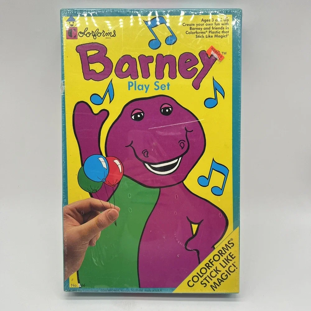 Colorforms Barney Play Set Sealed NIB 1993 Lyons Group Made In‎ USA New